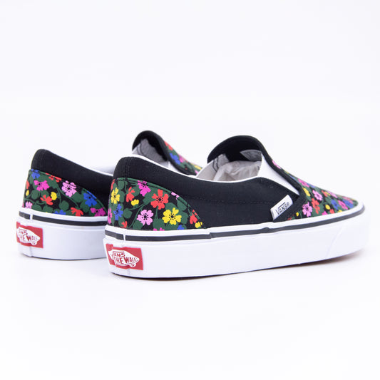 Classic Slip-On - Floral Blk Wht - back