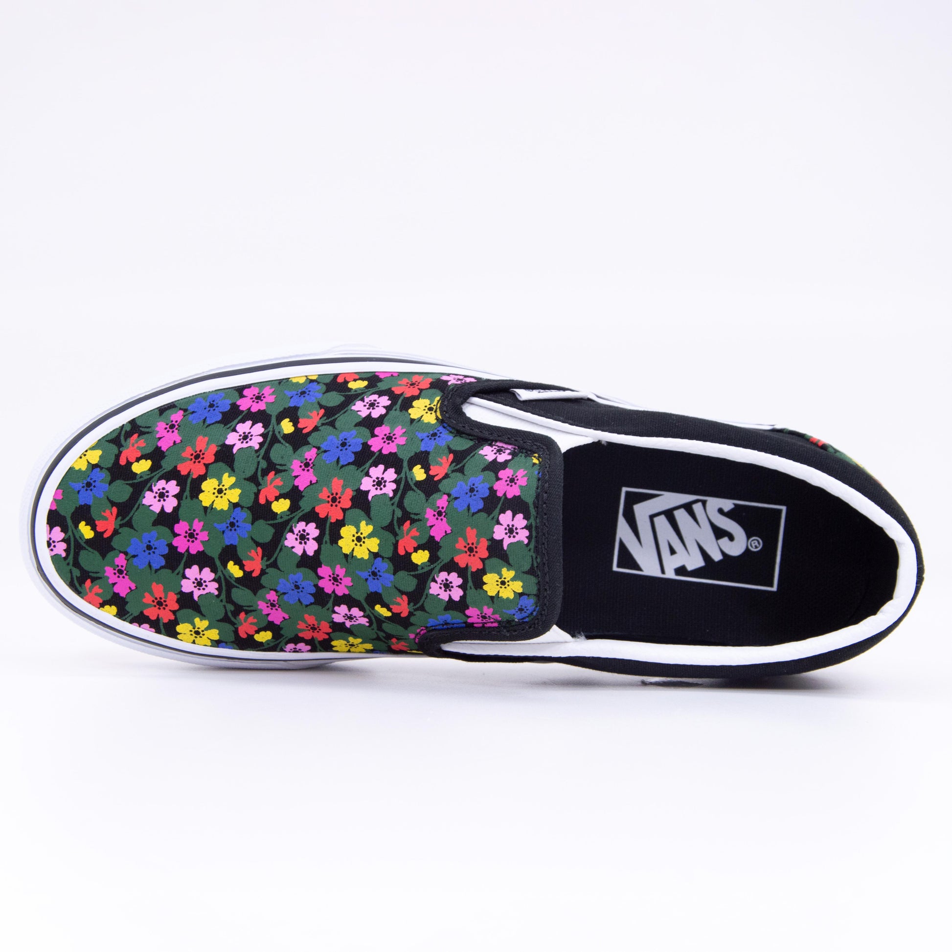 Classic Slip-On - Floral Blk Wht - top