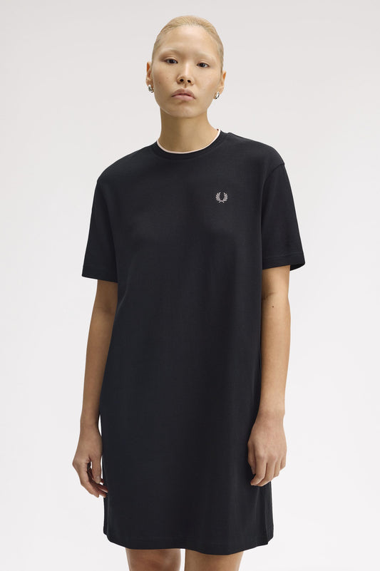 Fred Perry - TIPPED PIQUE T-SHIRT DRESS - Black