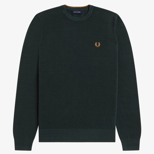 Fred Perry - PIQUE STITCH JUMPER - Night Green