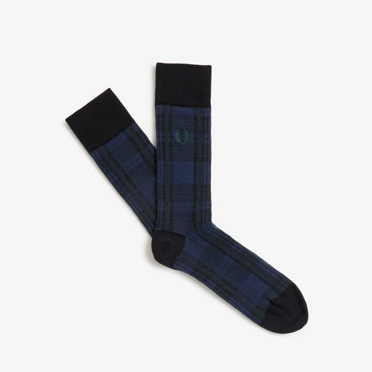 Fred Perry - STEWART TARTAN SOCKS - Service Blue_C2130