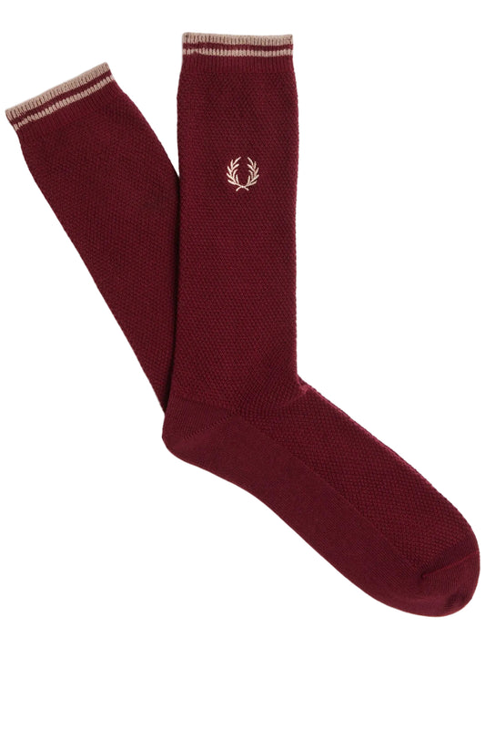 Fred Perry - TIPPED SOCKS - Oxblood/Shaded Stone_C7170