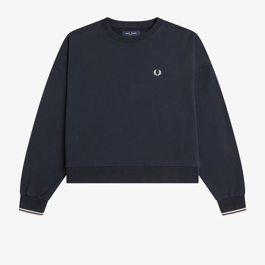 Fred Perry - W' TIPPED SWEATSHIRT - Navy/White