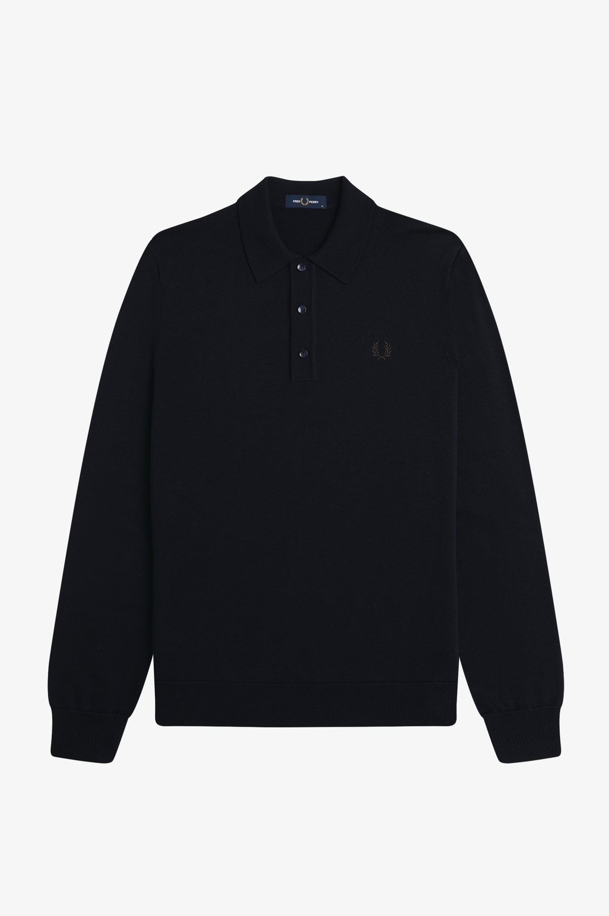 Fred Perry_ Classic Knitted Shirt LS_K4535_Navy
