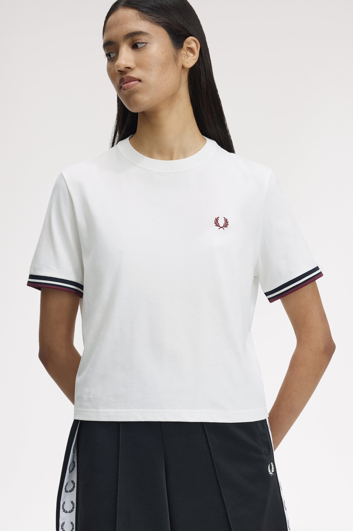 Fred Perry - TIPPED T-SHIRT (WOMEN) - Snow White