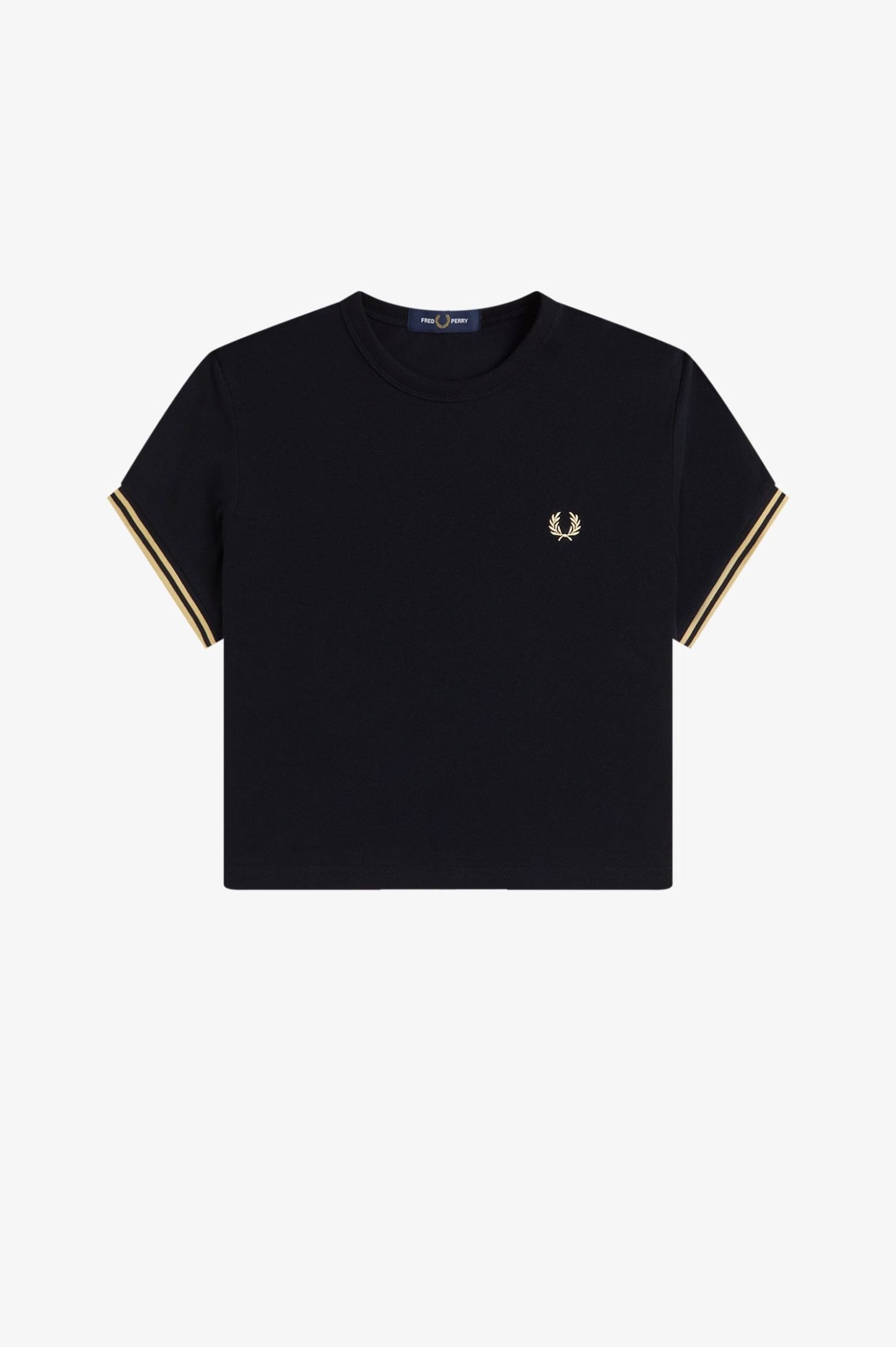 Fred Perry - TIPPED PIQUE T-SHIRT - Black/Campagne