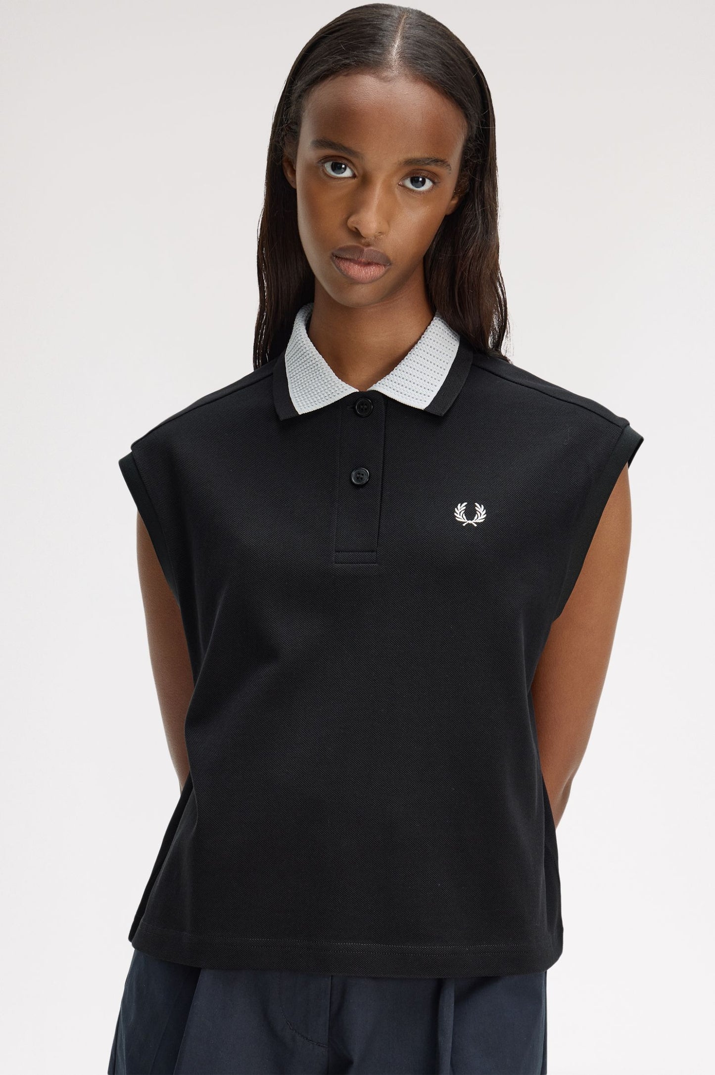 Fred Perry - MESH COLLAR POLO SHIRT - Black