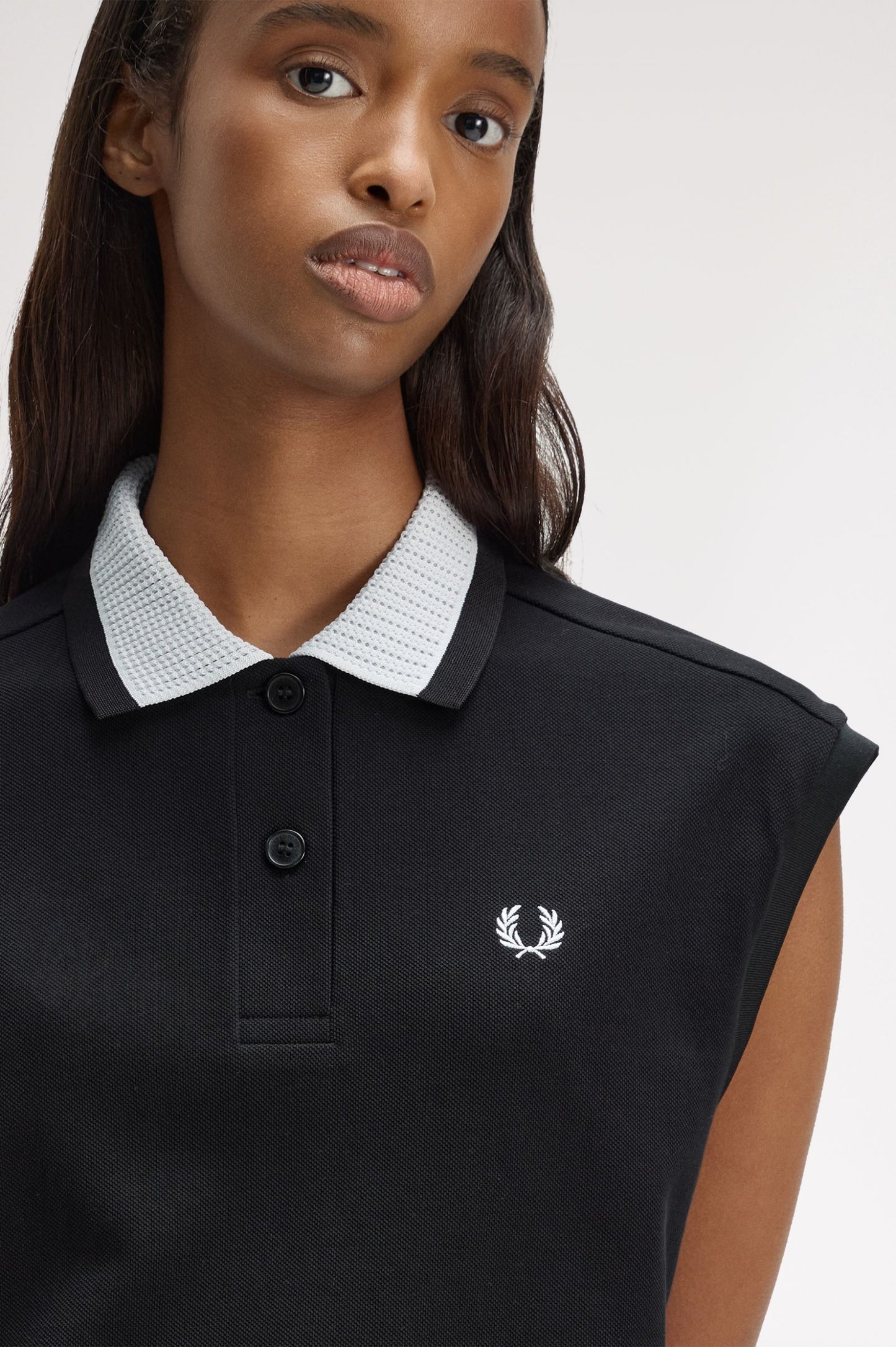 Fred Perry - MESH COLLAR POLO SHIRT - Black
