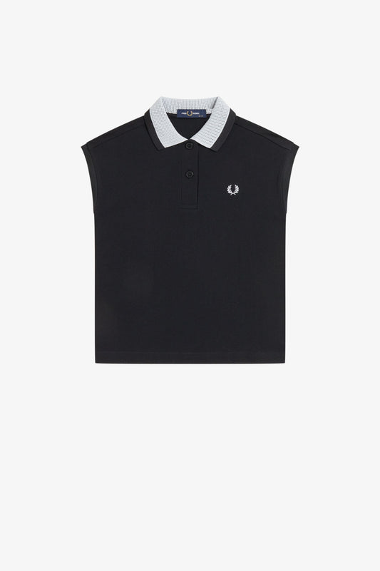 Fred Perry - MESH COLLAR POLO SHIRT - Black