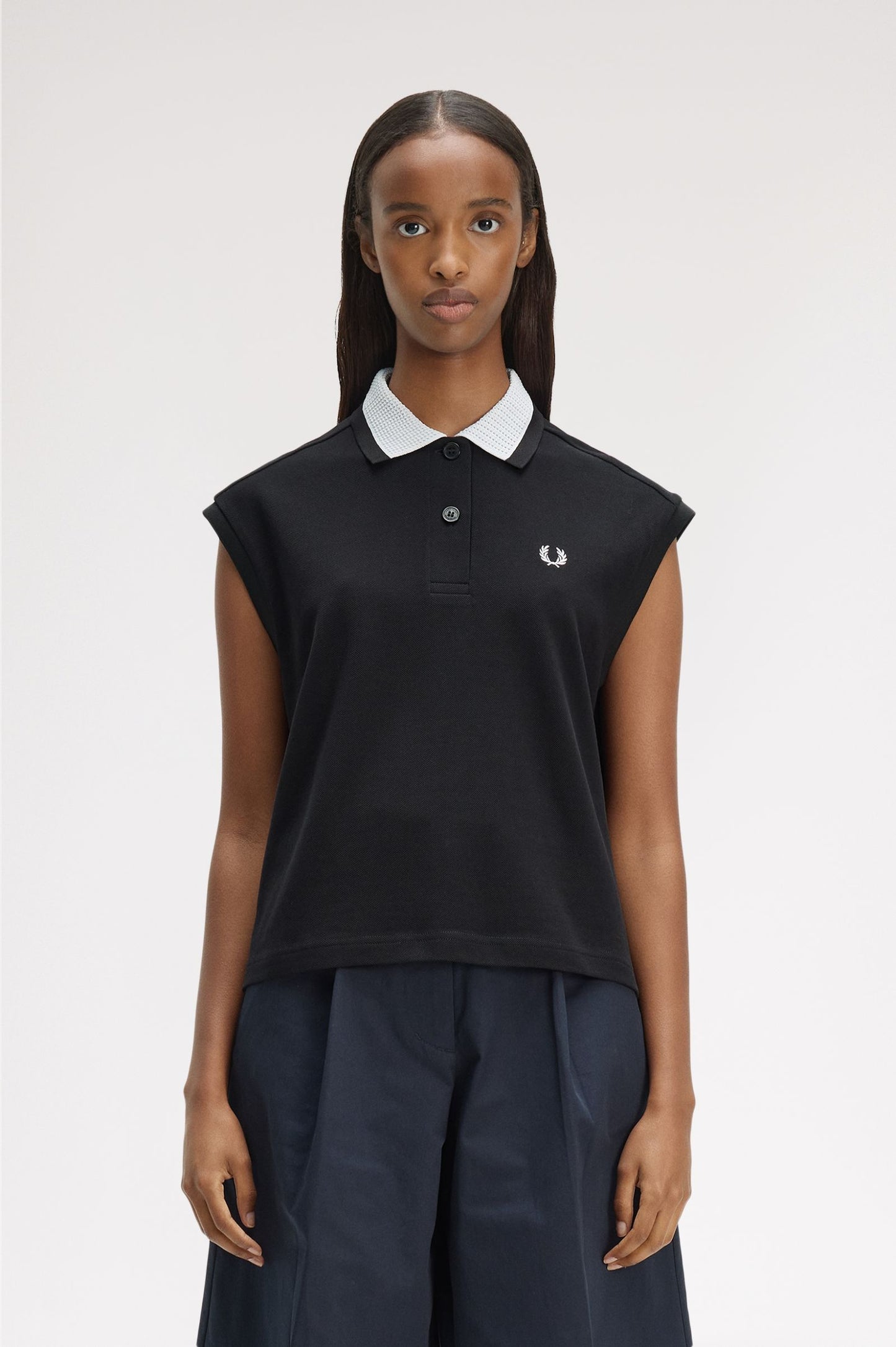 Fred Perry - MESH COLLAR POLO SHIRT - Black