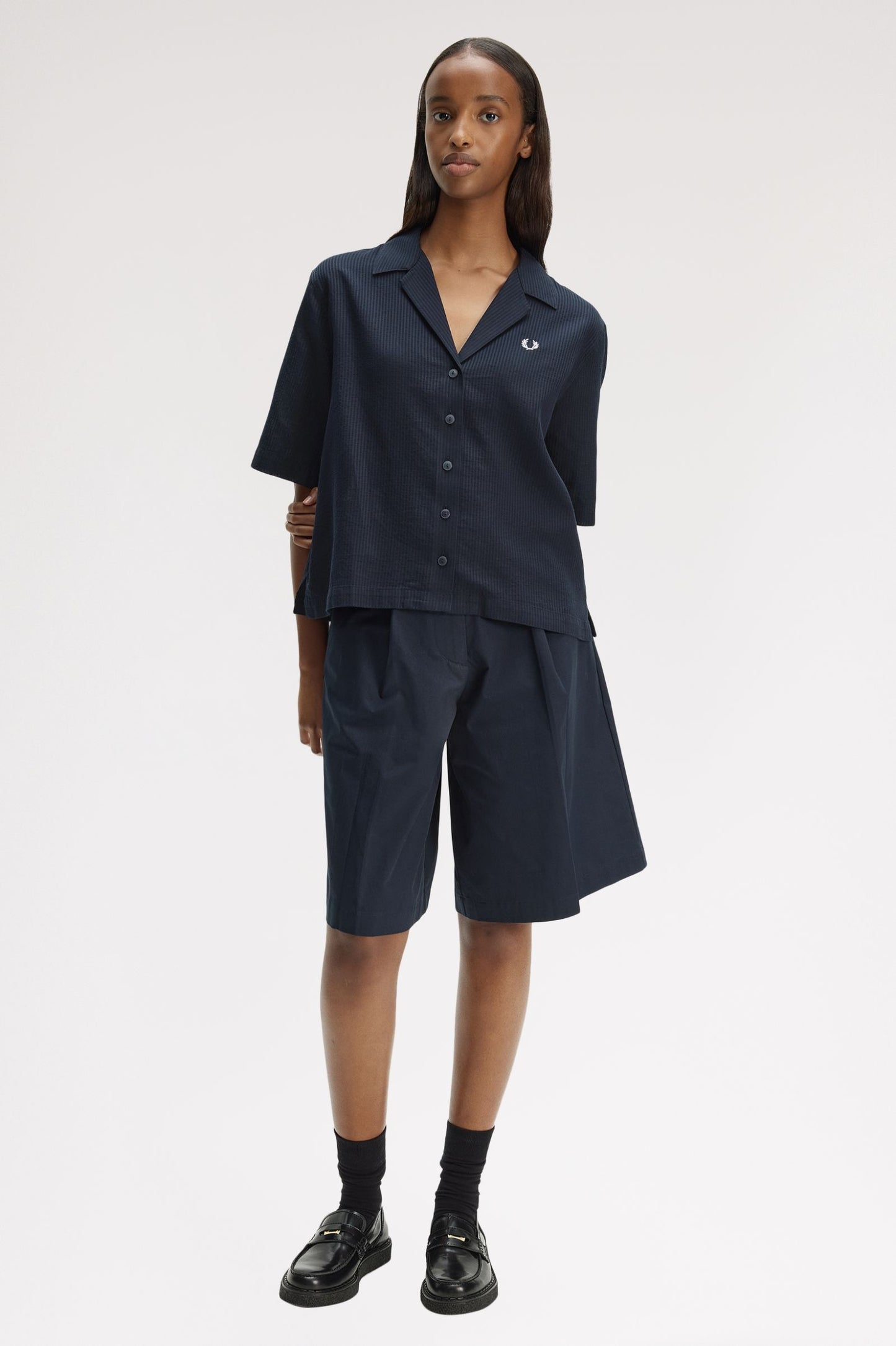Fred Perry - SHEER STRIPE SHIRT - Navy