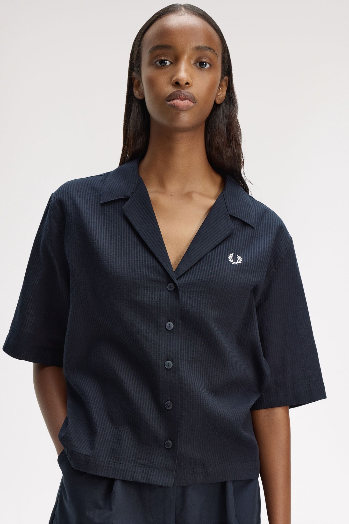 Fred Perry - SHEER STRIPE SHIRT - Navy