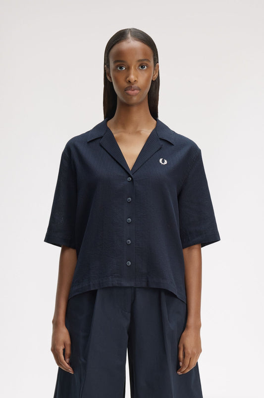 Fred Perry - SHEER STRIPE SHIRT - Navy