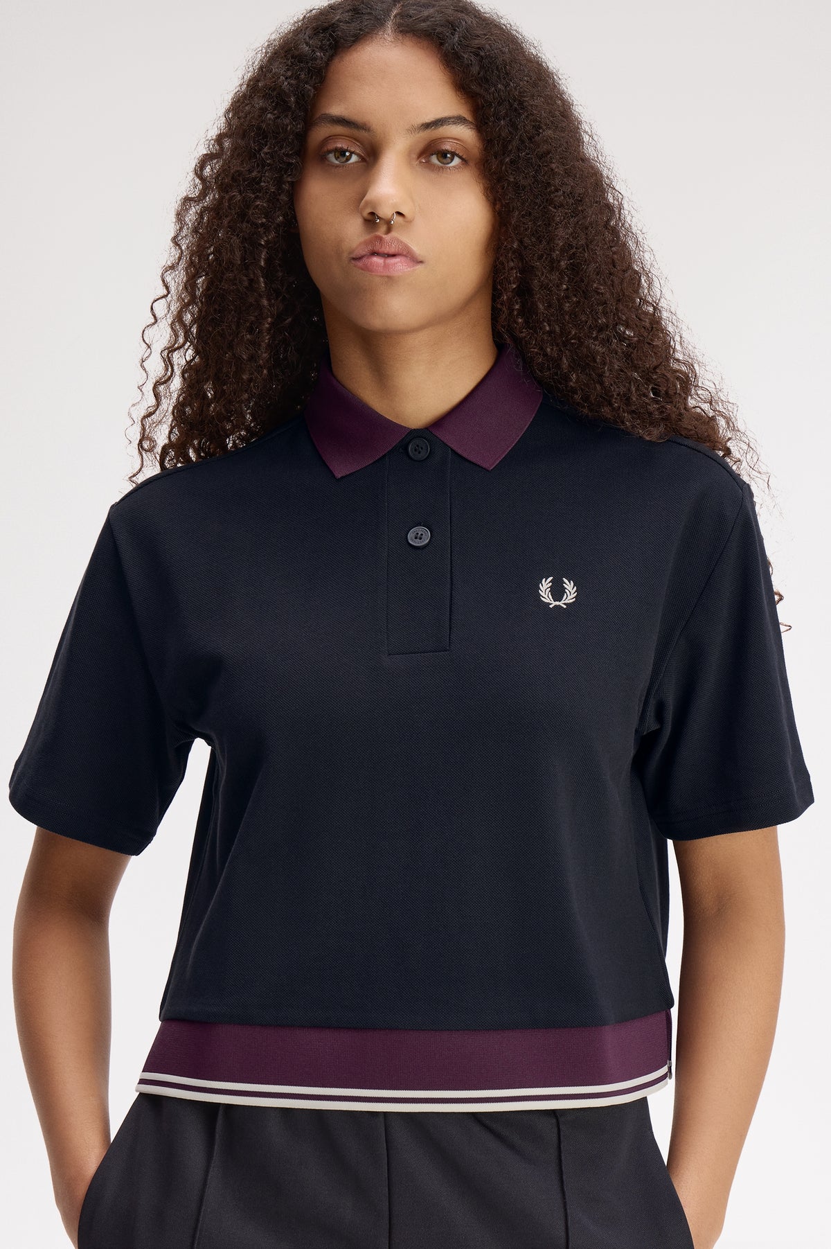 Fred Perry - CONTRAST HEM POLO SHIRT - Navy