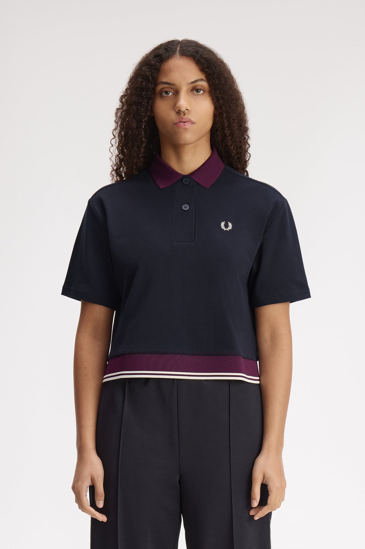 Fred Perry - CONTRAST HEM POLO SHIRT - Navy