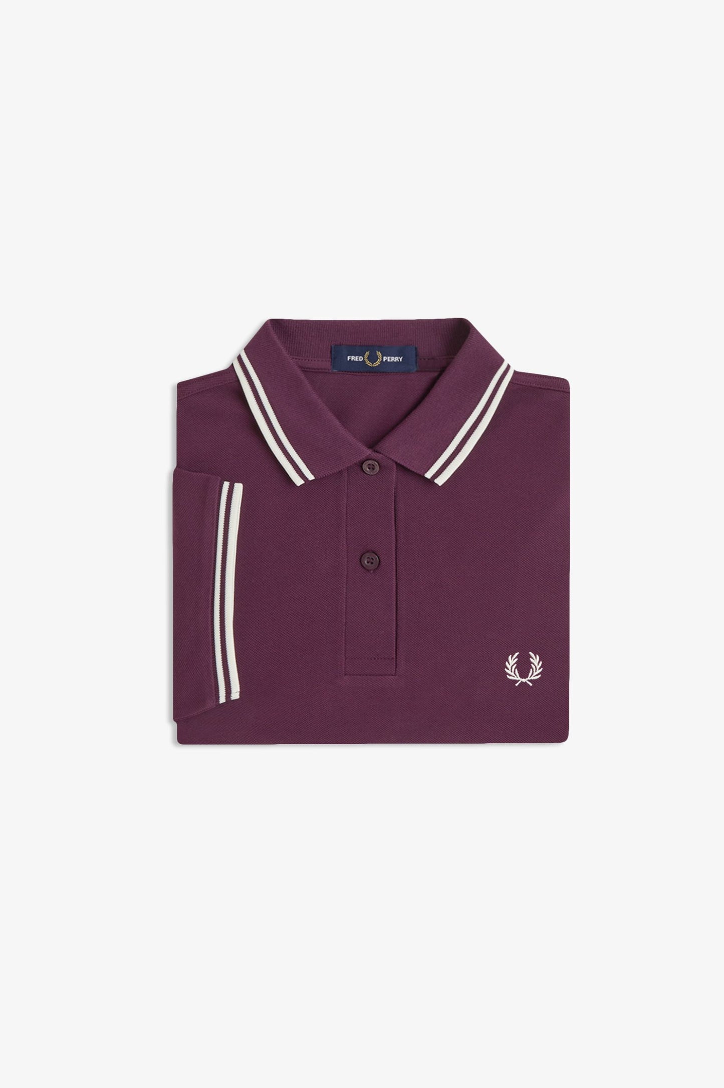 Fred Perry - W' TWIN TIPPED POLO SHIRT - Plum/Ecru/Ecru