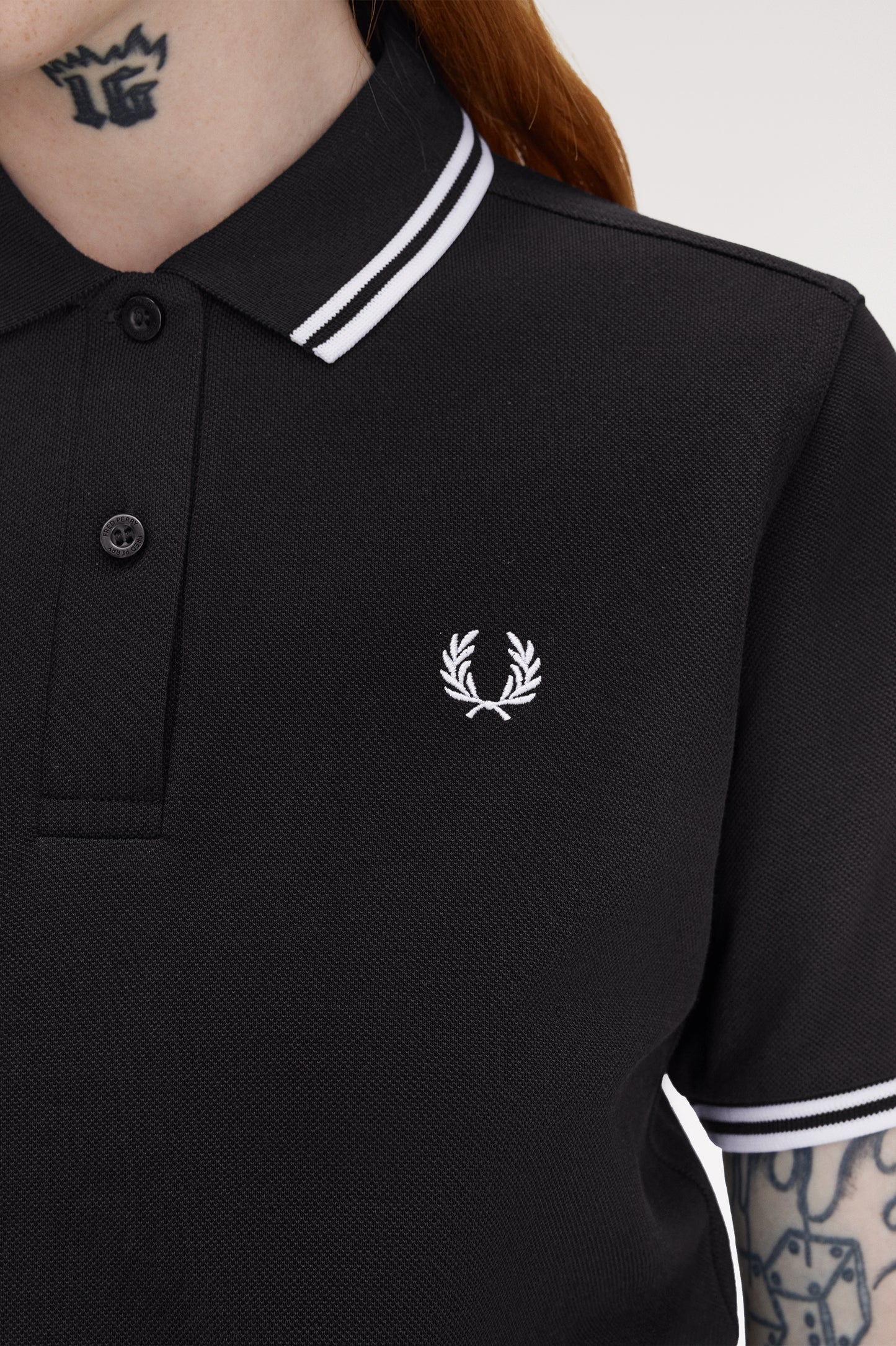 Fred Perry - W' TWIN TIPPED POLO SHIRT - Black