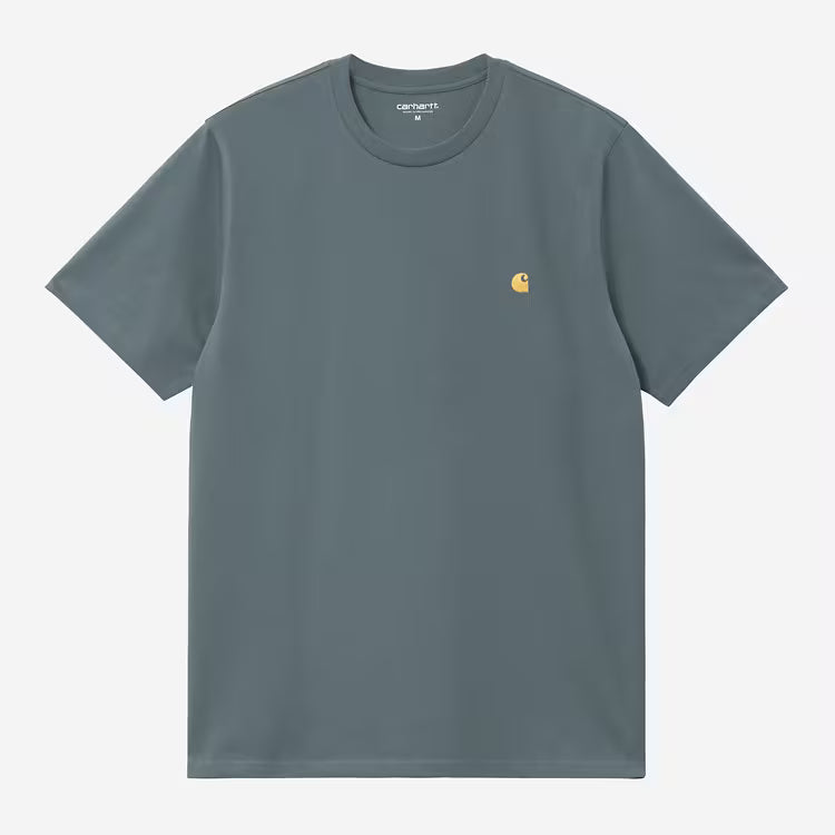 Carhartt WIP - CHASE T-SHIRT - Cozy Blue/Gold