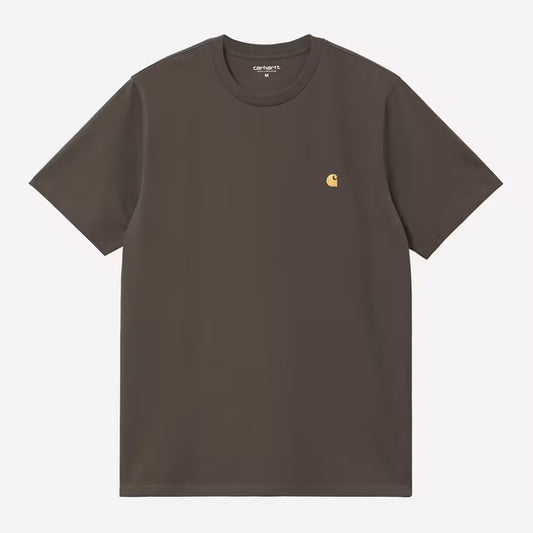 Carhartt WIP - CHASE T-SHIRT - Shungite/Gold