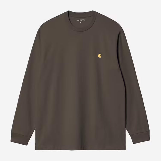 Carhartt WIP - L/S CHASE T-SHIRT -  Shungite/Gold