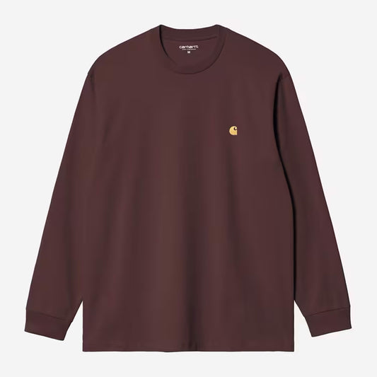 Carhartt WIP - L/S CHASE T-SHIRT -  Palisander/Gold