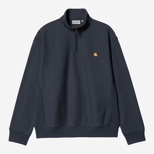 Carhartt WIP - HALF ZIP AMERICAN SCRIPT SWEATSHIRT - Deep Night