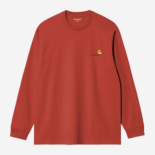 Carhartt WIP - L/S AMERICAN SCRIPT - Oxide Red