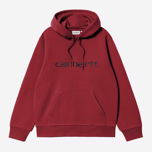 Carhartt WIP - HOODED CARHARTT SWEAT -  Scarlet/Graphite