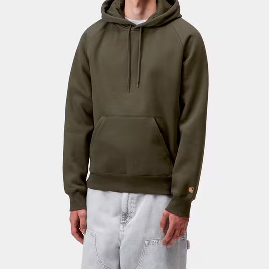 Carhartt WIP - HOODED CHASE SWEAT - Olive/Gold