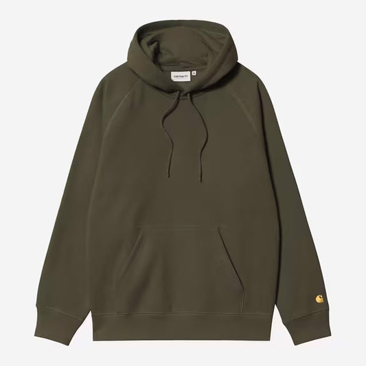 Carhartt WIP - HOODED CHASE SWEAT - Olive/Gold