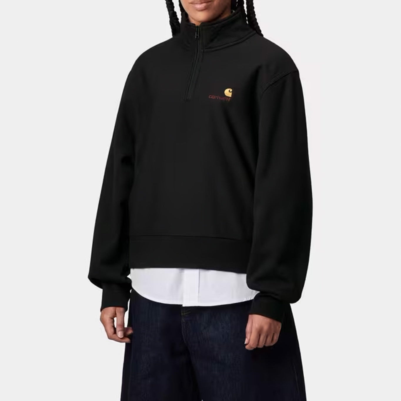 Carhartt WIP - W' AMERICAN SCRIPT HIGH NECK SWEATSHIRT - Black