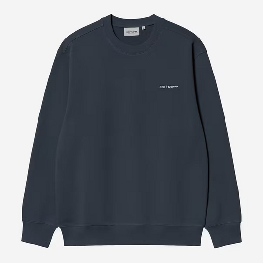 Carhartt WIP - SCRIPT EMBROIDERY SWEATSHIRT - Deep Night/White
