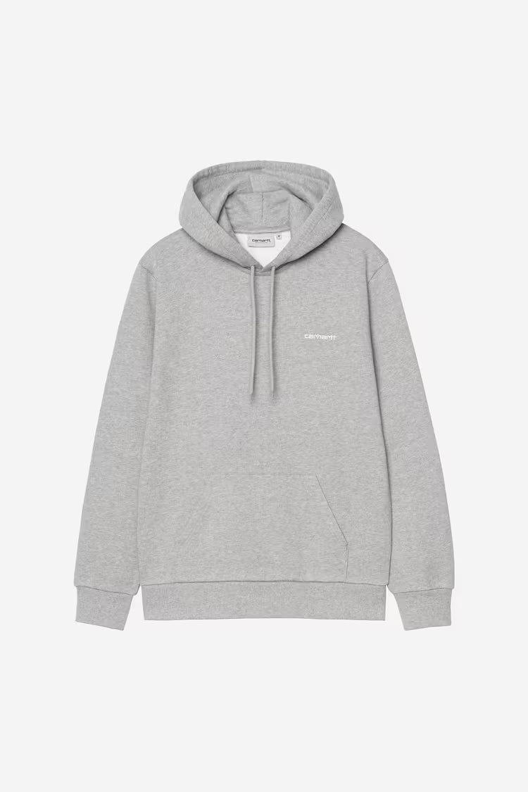 Carhartt WIP - HOODED SCRIPT EMBROIDERY SWEATSHIRT - Grey Heather / White