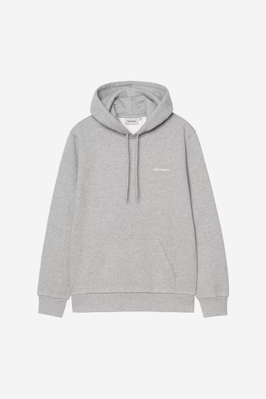 Carhartt WIP - HOODED SCRIPT EMBROIDERY SWEATSHIRT - Grey Heather / White