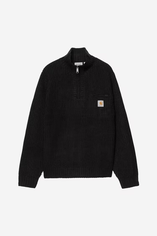 Carhartt WIP - DETROIT HALF ZIP SWEATER - Black