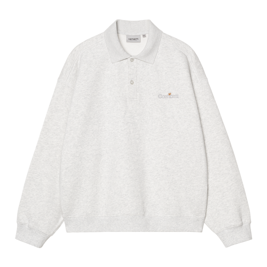 Carhartt WIP - WIP LABEL POLO SWEAT - Ash Heather