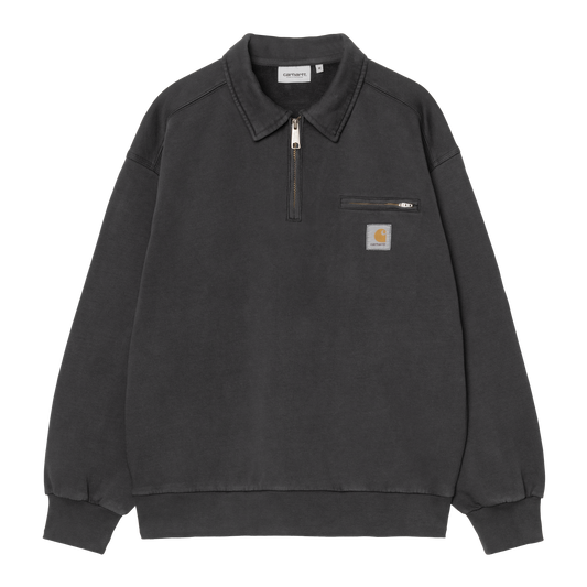 Carhartt WIP - HALF ZIP DETROIT SWEATSHIRT- Black (stone washed)
