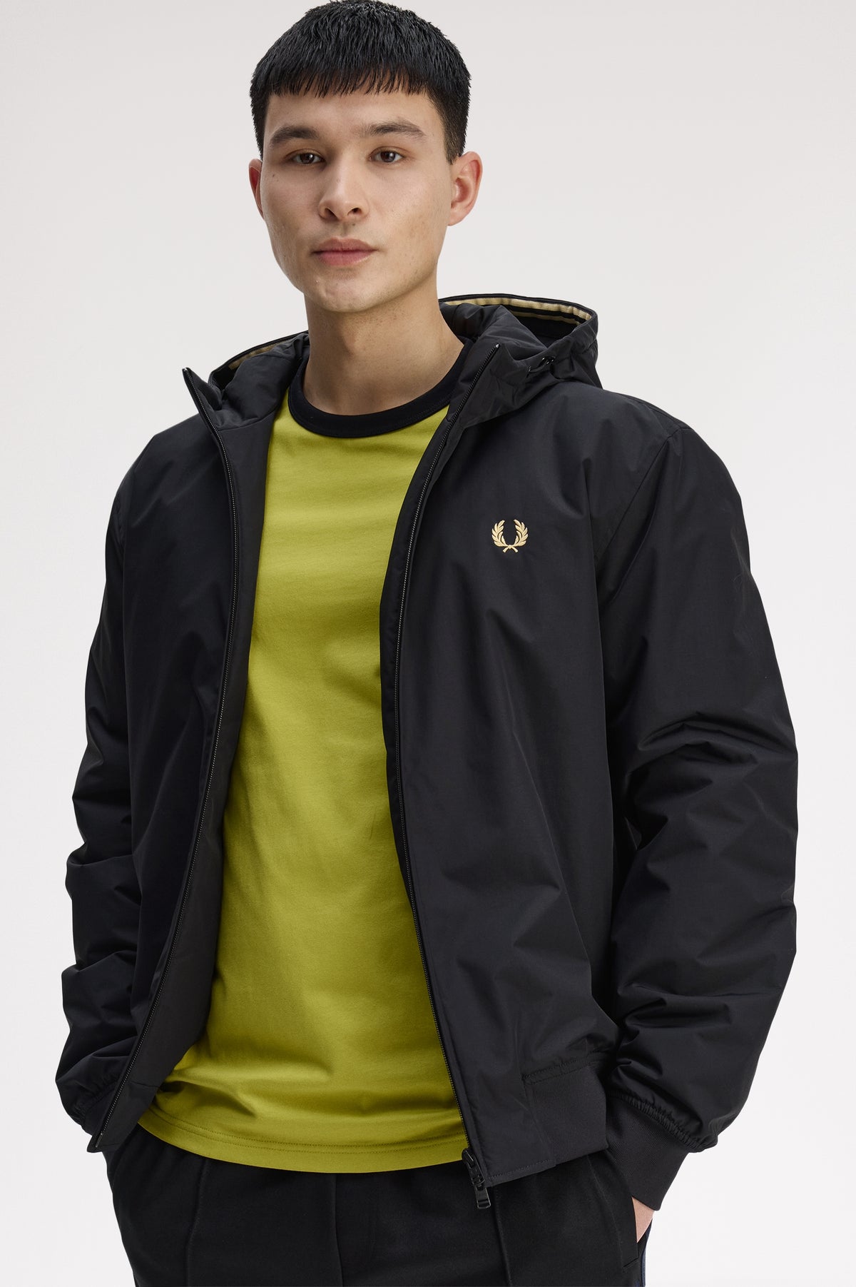 Fred Perry - HOODED BRENTHAM JACKET - Black