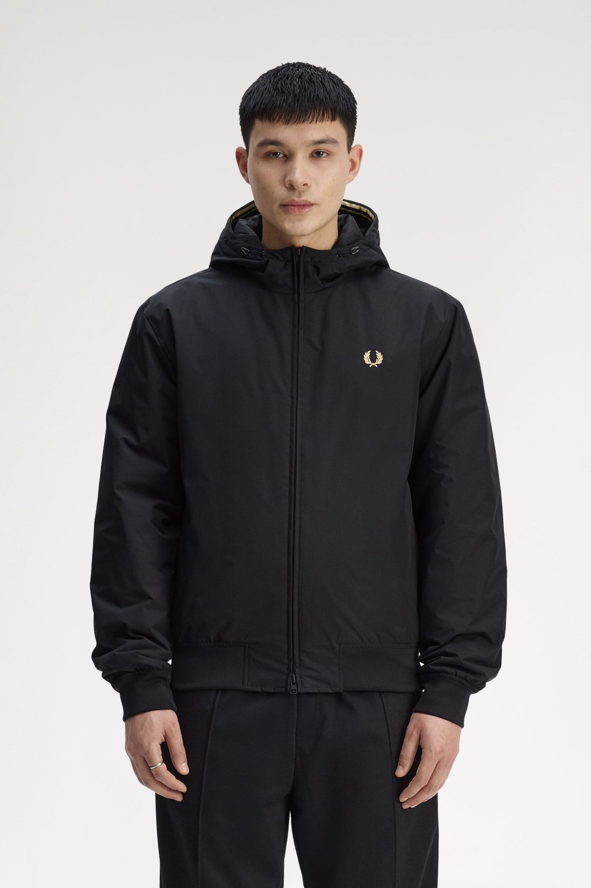 Fred Perry - HOODED BRENTHAM JACKET - Black