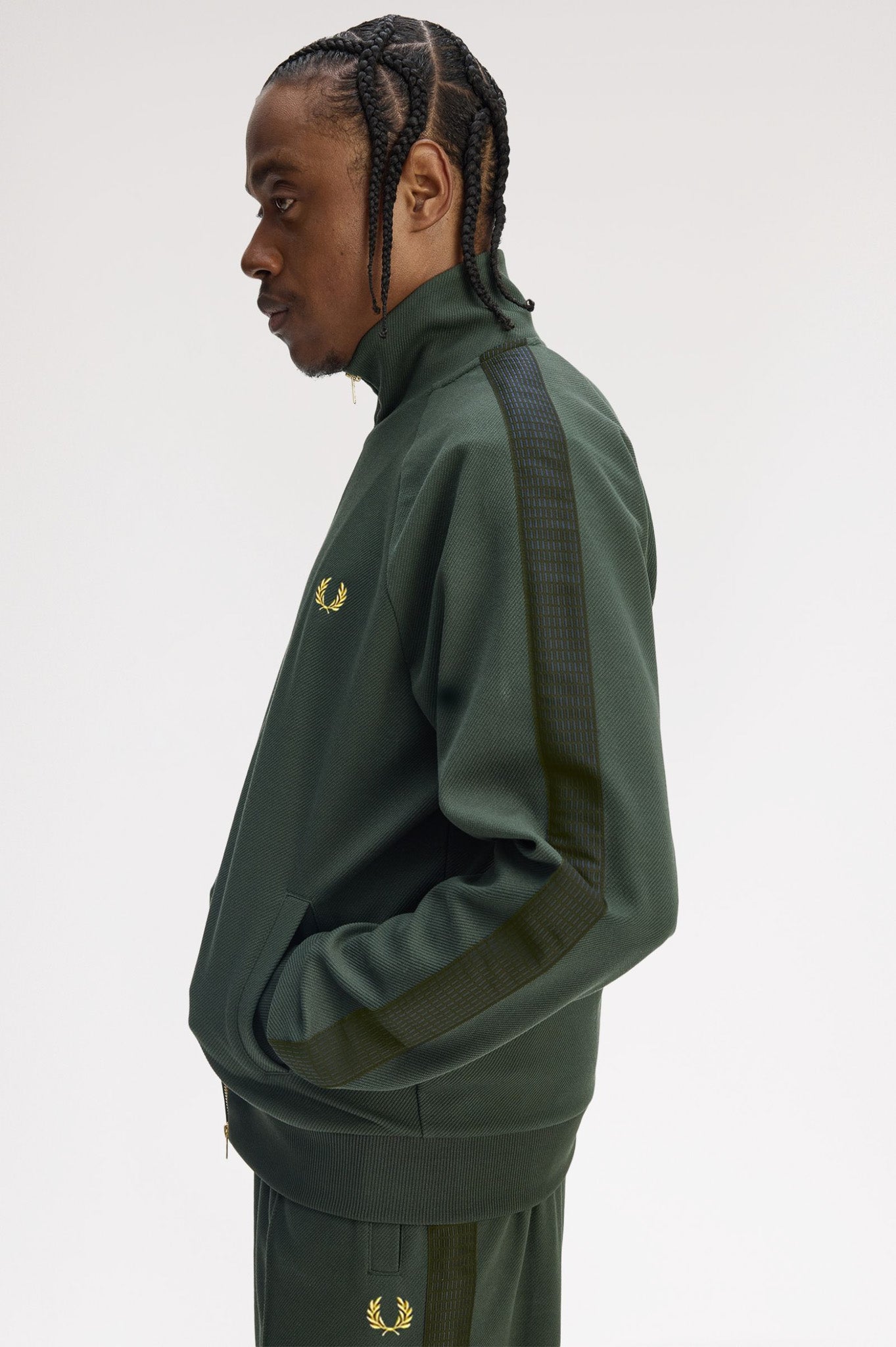 Fred Perry - DASH TAPED TRACK JACKET - Court Green