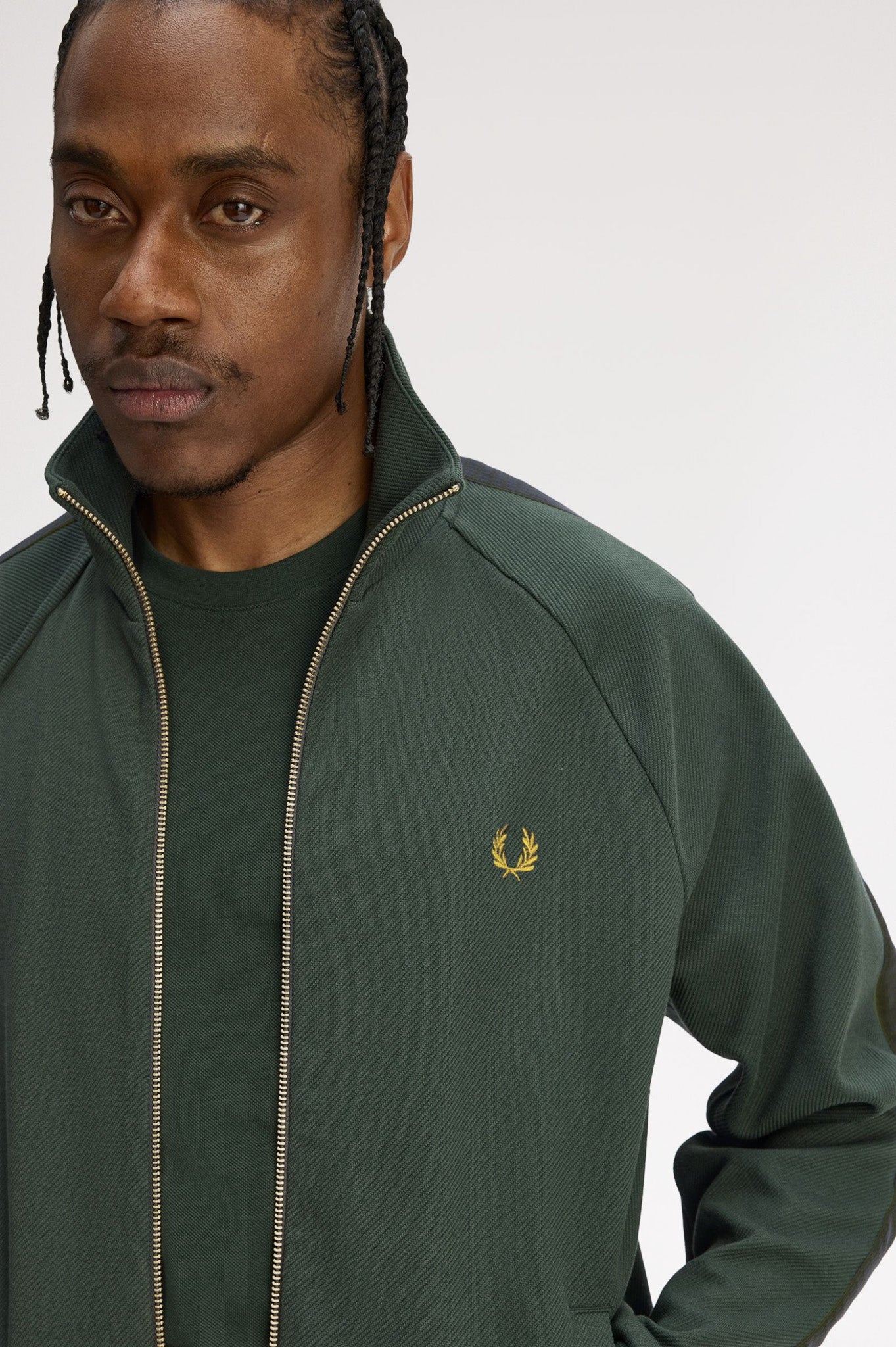 Fred Perry - DASH TAPED TRACK JACKET - Court Green