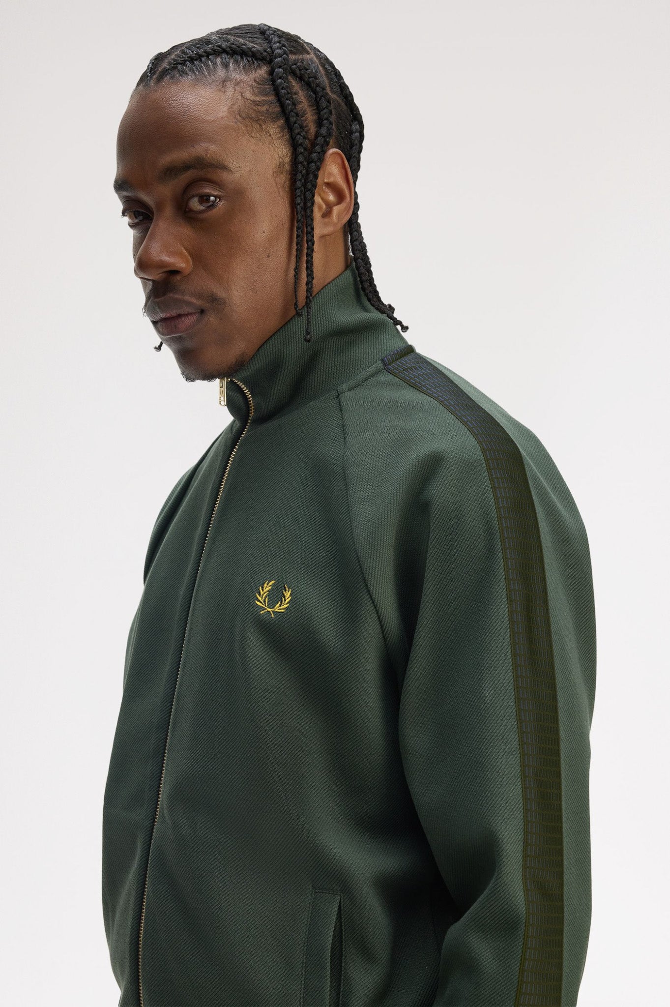 Fred Perry - DASH TAPED TRACK JACKET - Court Green