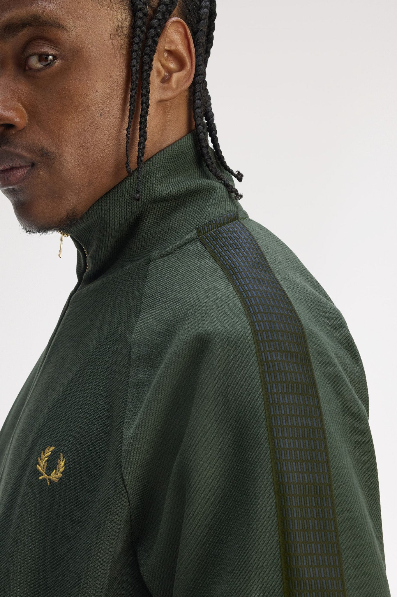 Fred Perry - DASH TAPED TRACK JACKET - Court Green