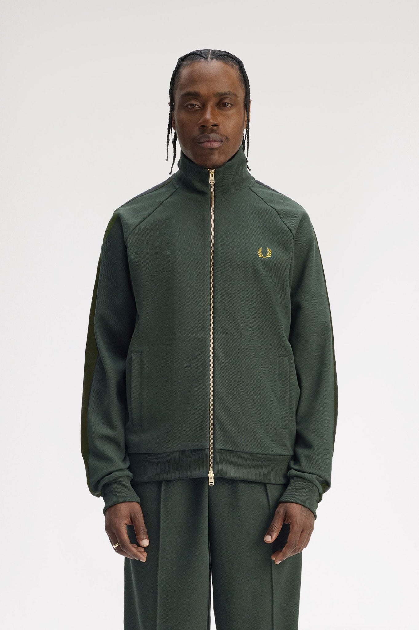 Fred Perry - DASH TAPED TRACK JACKET - Court Green