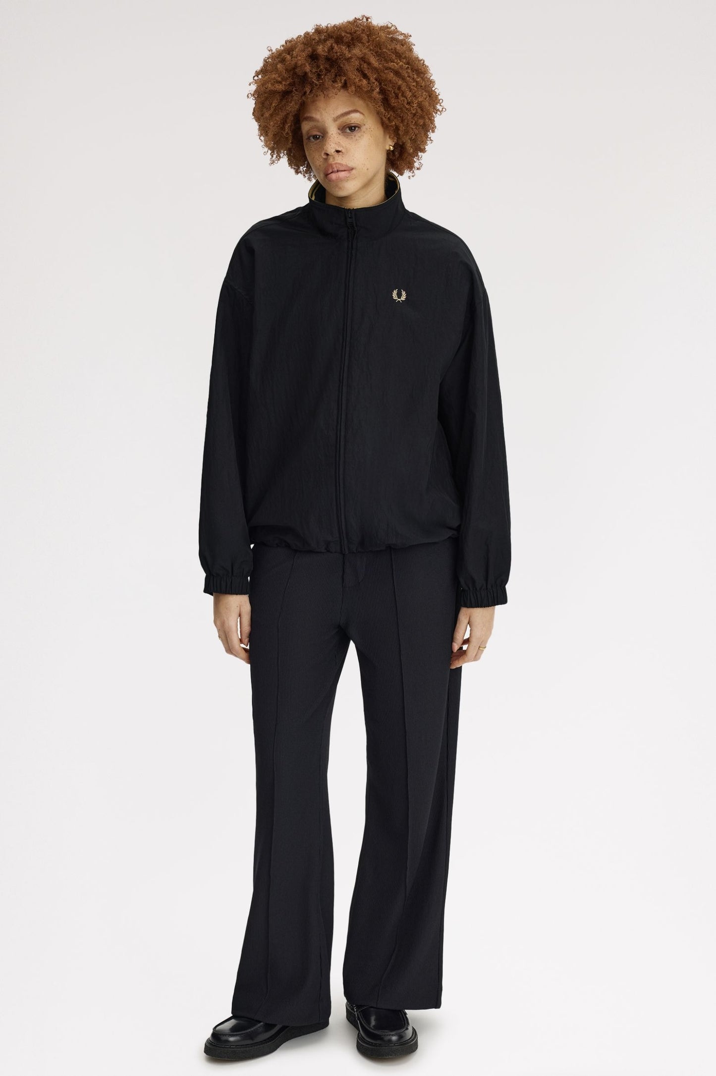 Fred Perry - ZIP THROUGH JACKET - Black/Champagne