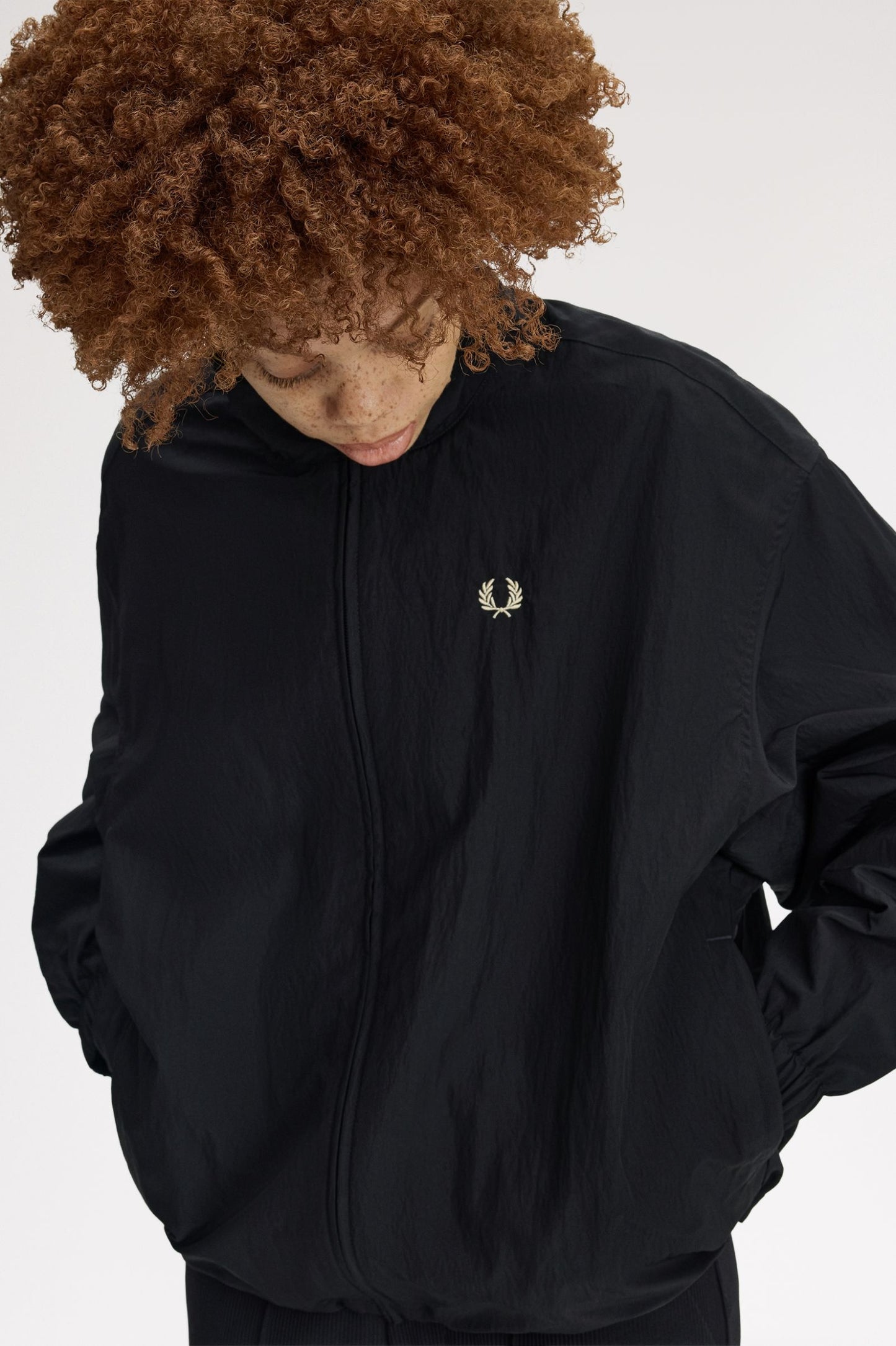 Fred Perry - ZIP THROUGH JACKET - Black/Champagne