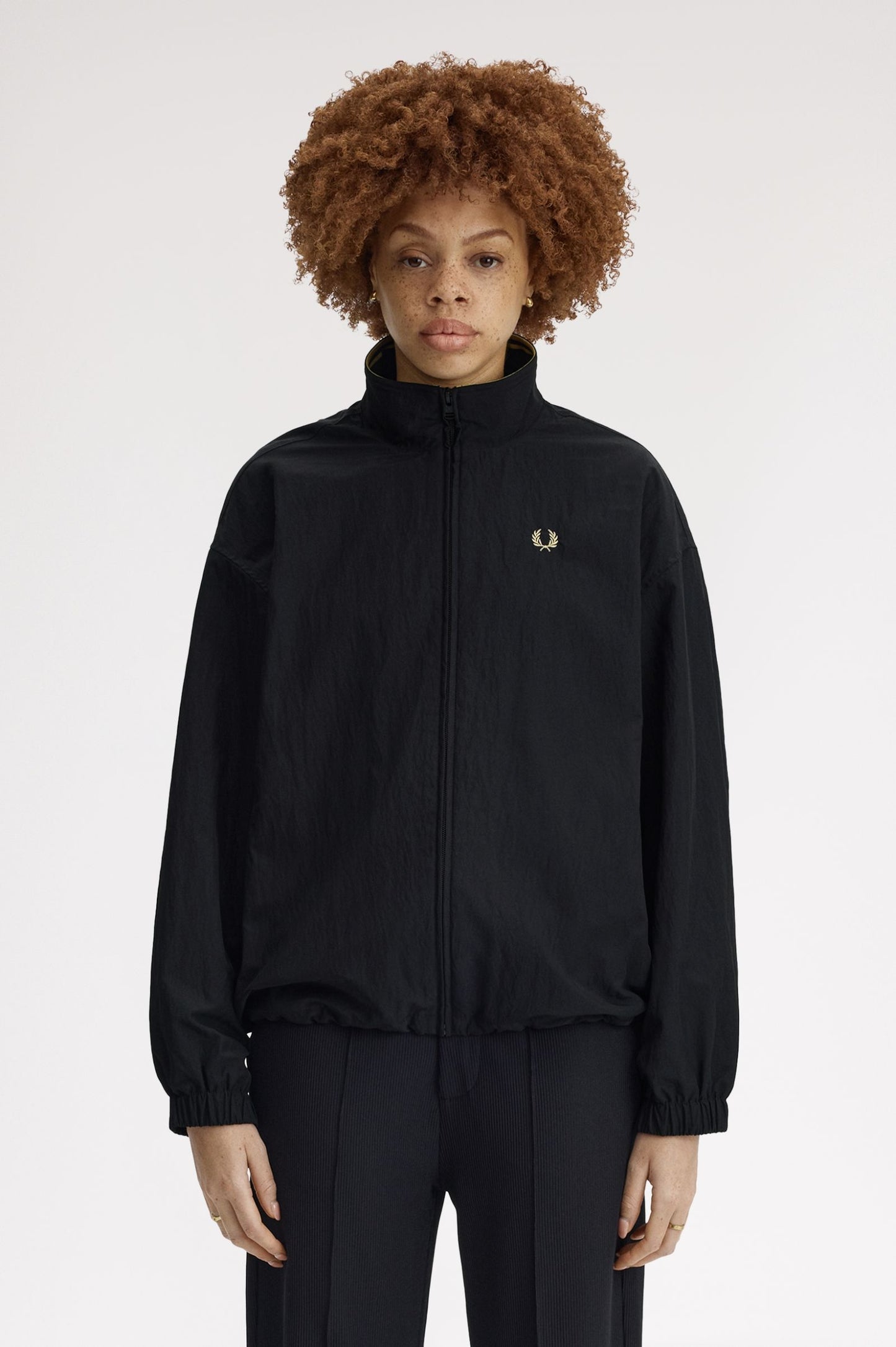 Fred Perry - ZIP THROUGH JACKET - Black/Champagne