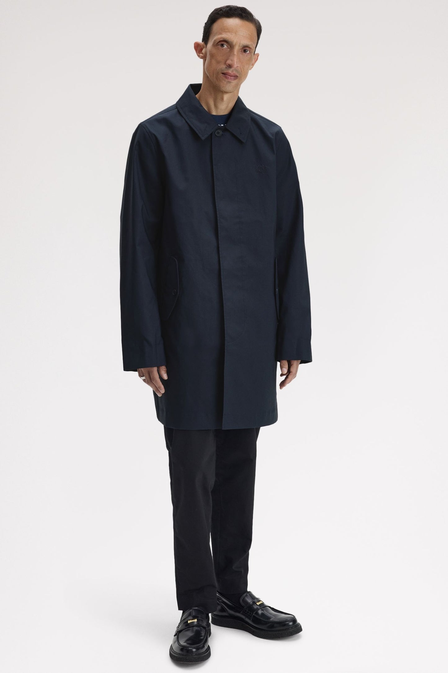 Fred Perry - BOMDED COTTON OVERCOAT - Navy