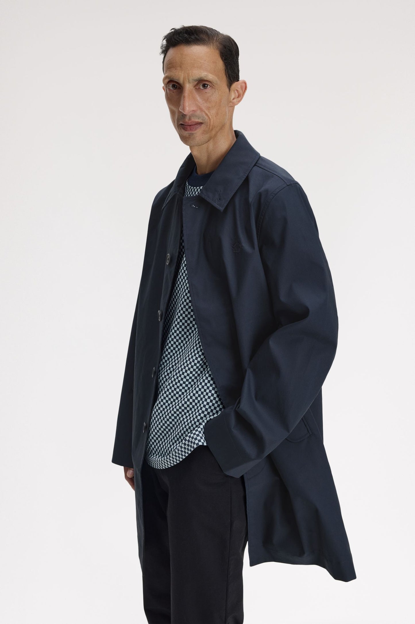 Fred Perry - BOMDED COTTON OVERCOAT - Navy