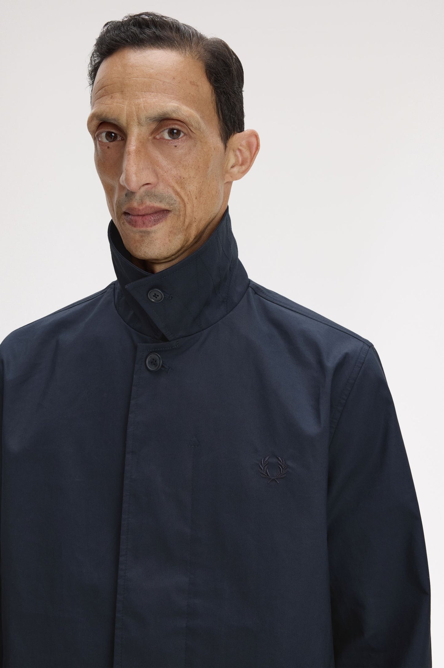 Fred Perry - BOMDED COTTON OVERCOAT - Navy